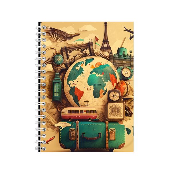 Journey A5 Notebook Spiral and Lined Vintage Travel Graphic Notepad Gift205