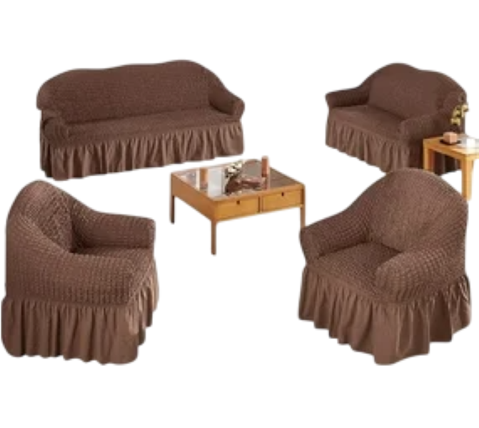 Jack Elastic Closure Couch Cover Brown 2+2+1+1