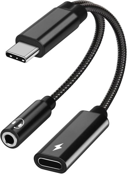 60W 2 in 1 USB C to 3.5mm Headphone And Charger Adapter