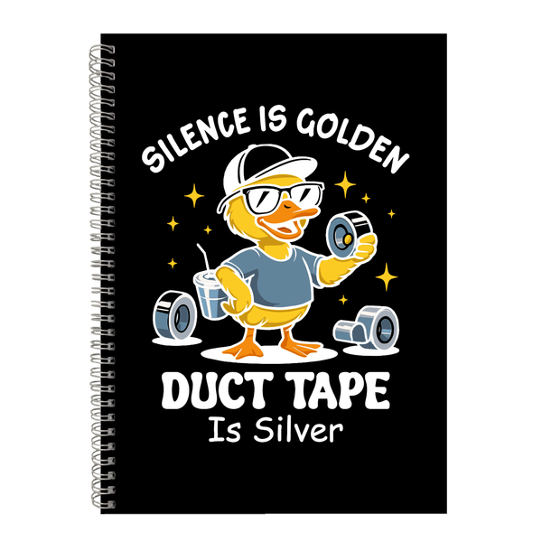 Golden Silence Silver Duct Tape Writing Notepad Gift Idea Notebook A4 402