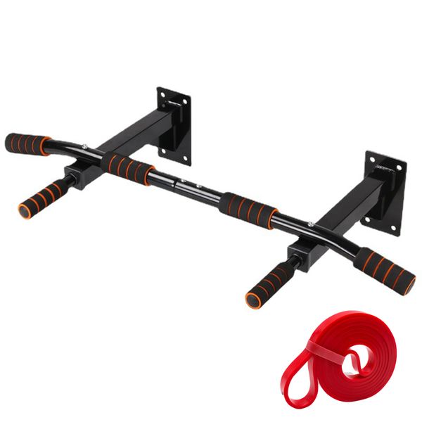 Wall-Mounted Strength Training Pull-Up Bar with Resistance Bands