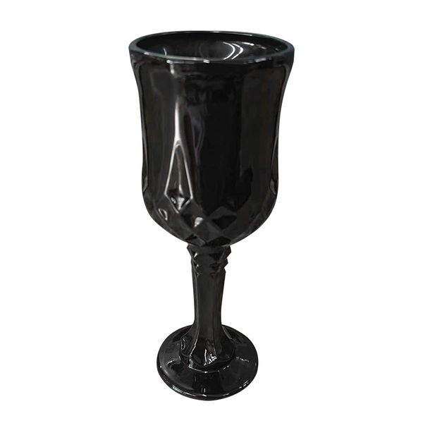 6 Pieces Black Flower Wine Glass
