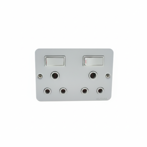 Industrial Dual Switch Plug 75mm x 100mm for Machinery and Tools - 2 Pack