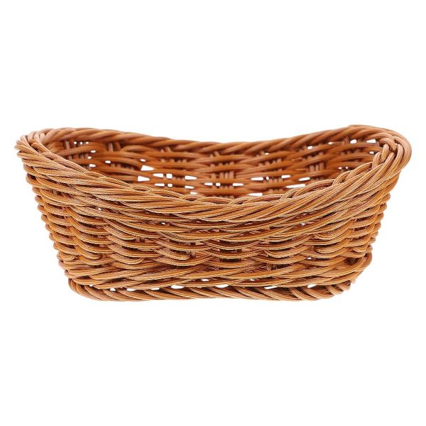 Rattan Ingot-Shaped Fruit Plate - Medium - Brown