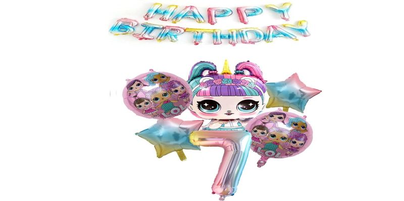 LOL Happy Birthday Balloon Set 7 Year