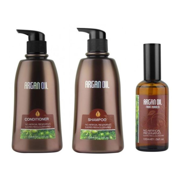 Moroccan Argan Oil -Triple Pack-Shampoo+Conditioner 350m + Argan Oil 100ml