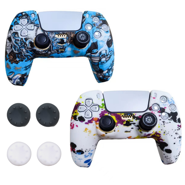 2 Pack - Smooth Silicone Case BN18 With Finger Grips for PS5 Controller