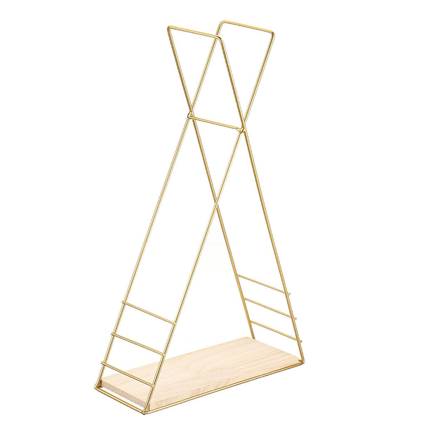 Triangular Wall Décor Rack Shelf #6 - Gold