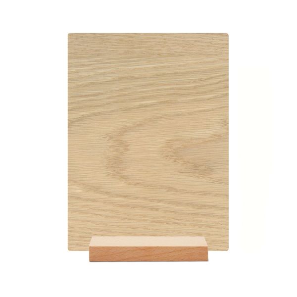 A6 Wood Veneer Blank Rectangular Blank Sign with Wooden Stand
