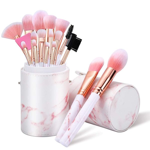 Makeup Brushes Set DUAIU 16PCS Marble Make up With Gift Box