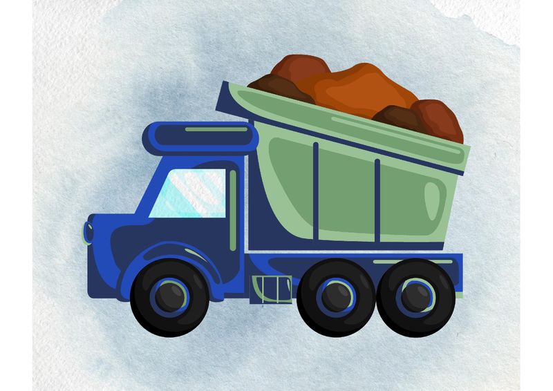 Little Leila - Dump Truck print - A3 cardstock