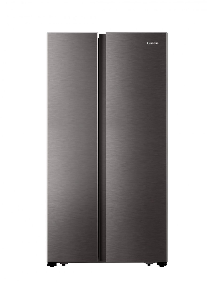 Hisense 508L No Frost Side by Side Fridge Freezer - Titanium Inox