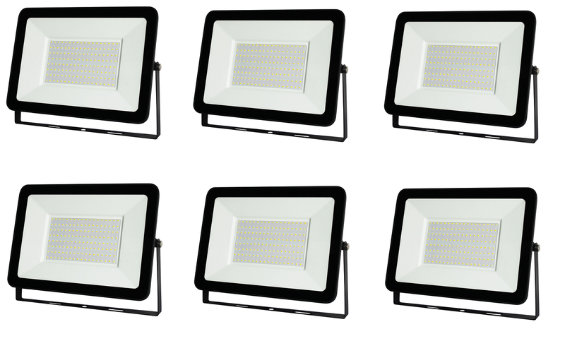 JB Luxx High Quality 200W LED Flood Light - Black (Set of 6)