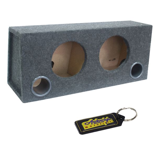 8" Twin Subwoofer Box Enclosure with Double Port &amp; Gel Key Holder