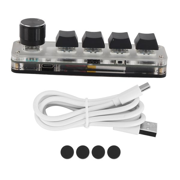 4 Key Macro Pad Knob, Blue Switch, Backlit