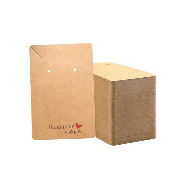 100 Pcs Kraft Earring Cards 2"x3.5"Earring Display Holder Cards DIY Craft