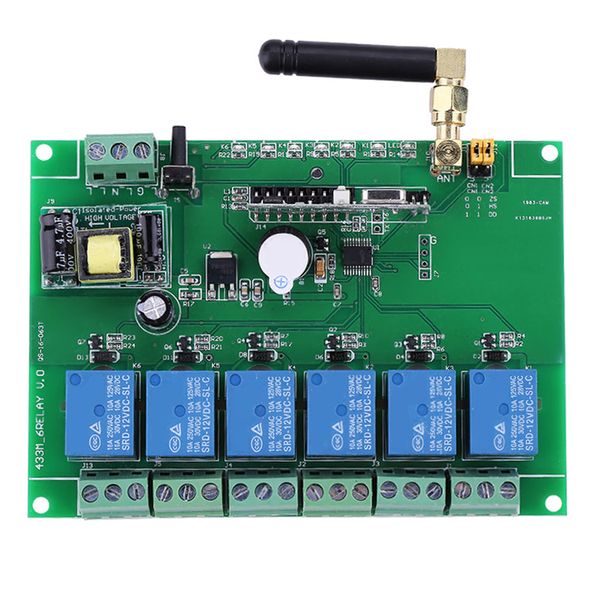 RF Relay Module Board 6 Channel Remote Control Switch for Automation