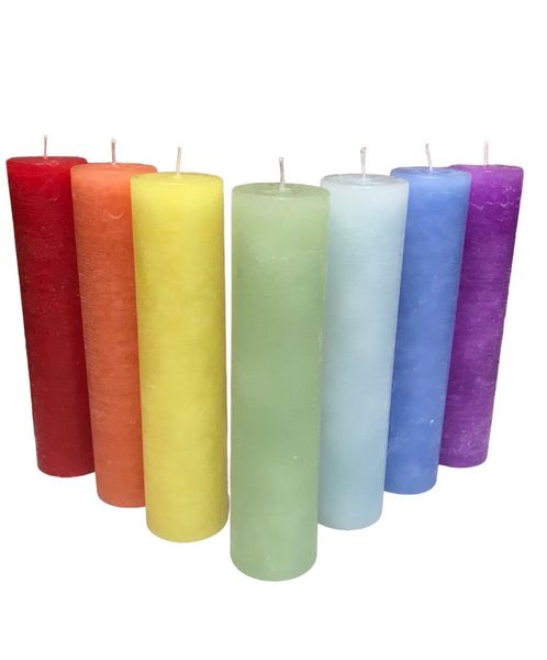 Rainbow Chakra Candles - Set of 7 (19cm)