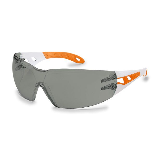 Uvex Pheos Safety Glasses White /Orange