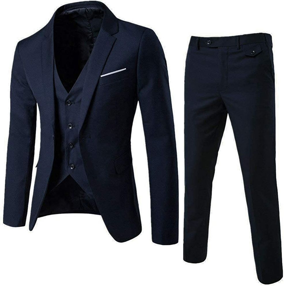 Men's 3 Piece, Notched Lapel, Jacket Vest & Trousers Set 