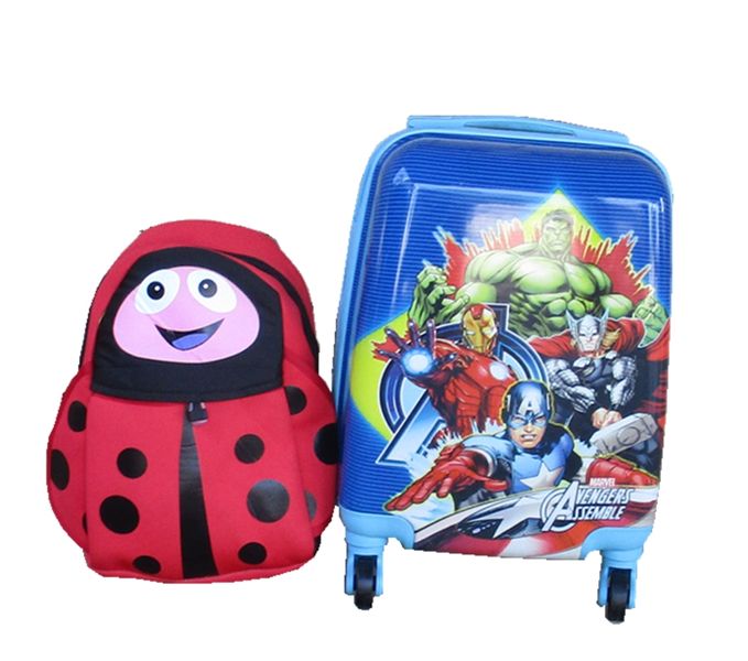 Kids Ladybug 2-Piece Trolley Suitcase &amp; Backpack Travel Set