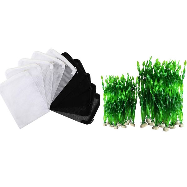 20Pcs Artificial Decorative Plastic Aquarium Fish Tank (20Pcs Green)