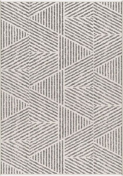 Rugs Original - Mapris Geometric Design Dark Grey Cream