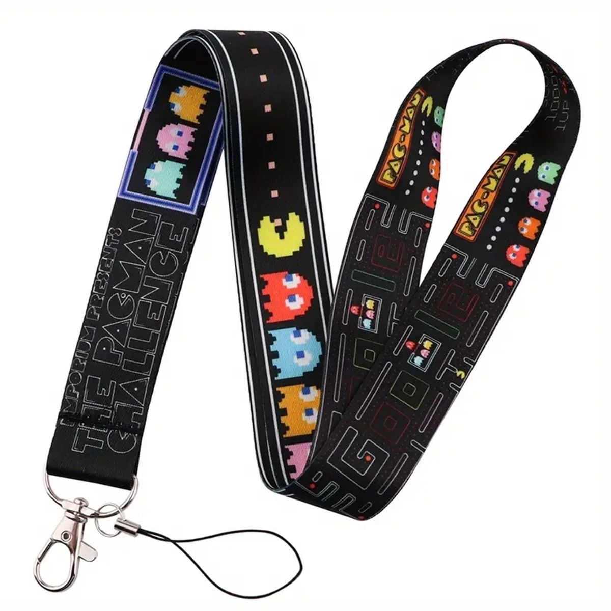 Retro Pacman Gamer Lanyard for Keys, ID Pass Card, Phone, Badge Holder