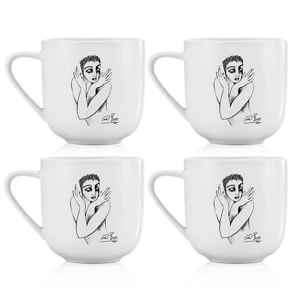 Carrol Boyes Mugs Set of 4 - Flutter