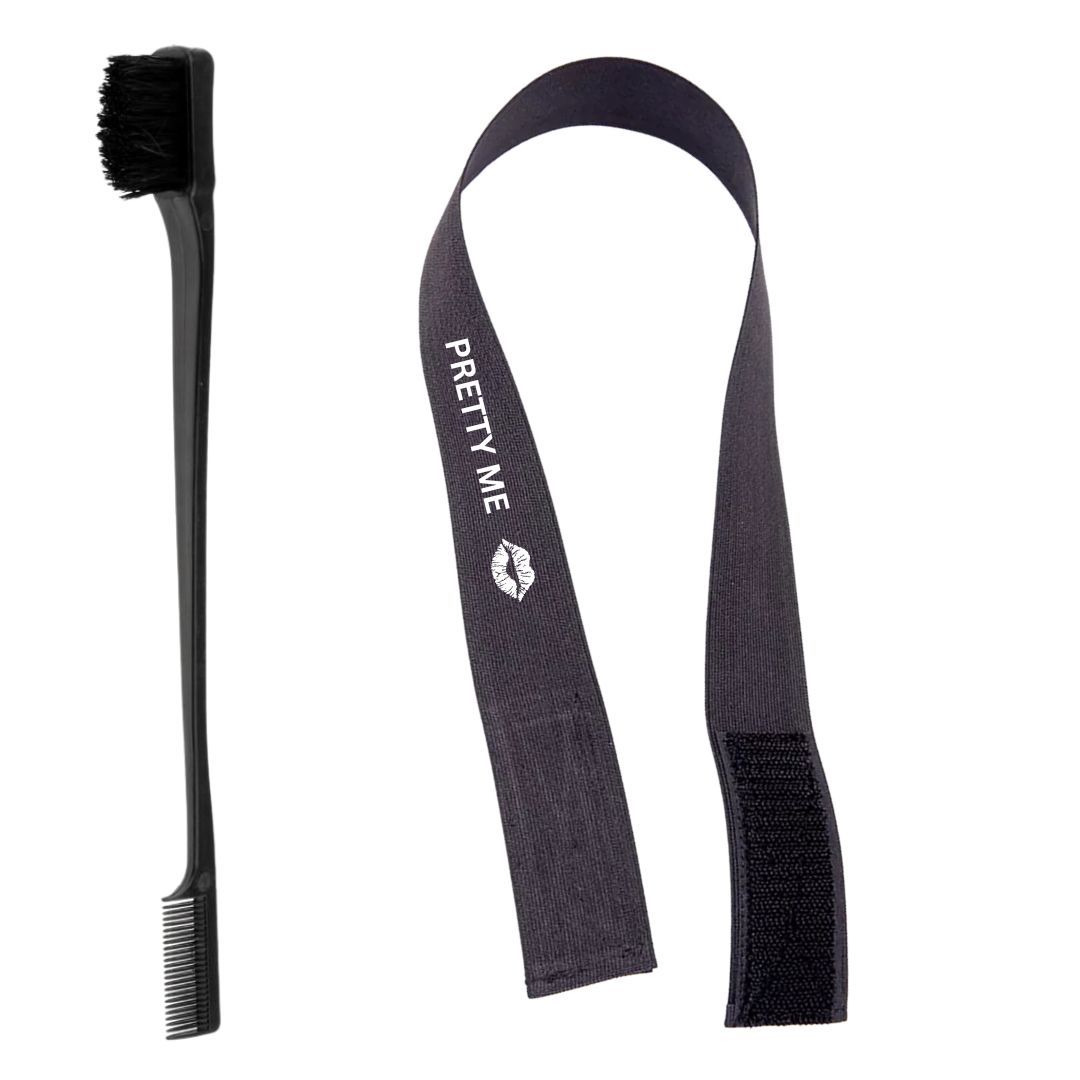 Double-Sided Edge Control Brush for Baby Hair, Adjustable Lace Melting Band