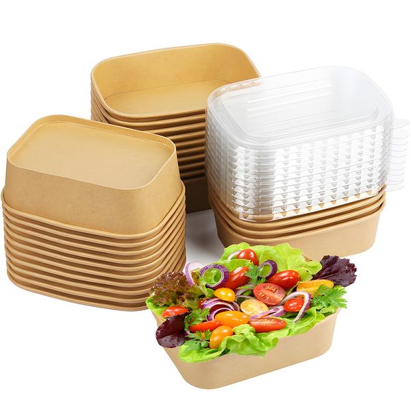 30Pcs Disposable Food Container Lunch Box Food Storage Takeaway Bowls-750ML