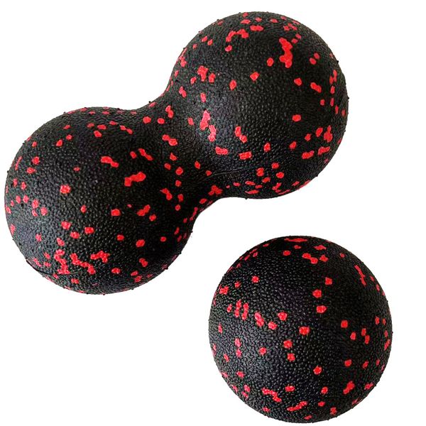 Massage Ball Set Therapy Balls and Peanut Massage Ball Massage Roller - Set of 2