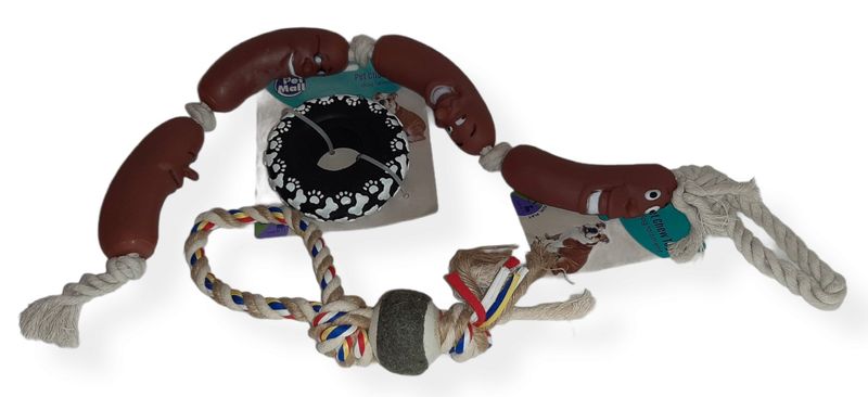 Ball on Rope, Sausages on Rope and Tyre Chew Toy Hamper