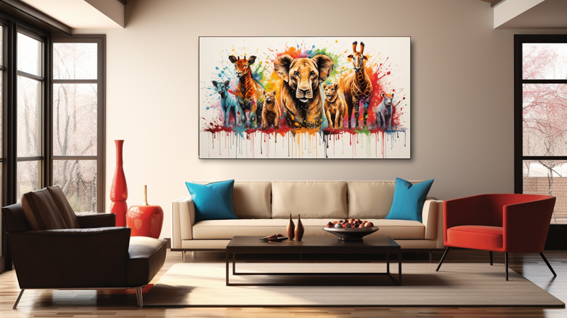 Canvas Wall Art -Wildlife Wonderland Abstract - HD0215