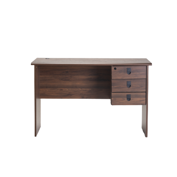120cm Deluxe 3 Drawer Desk - Walnut