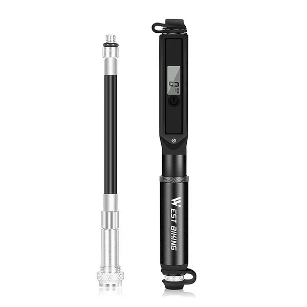 West Biking - High Pressure Digital Bike Pump With Dual Valve Compatibility