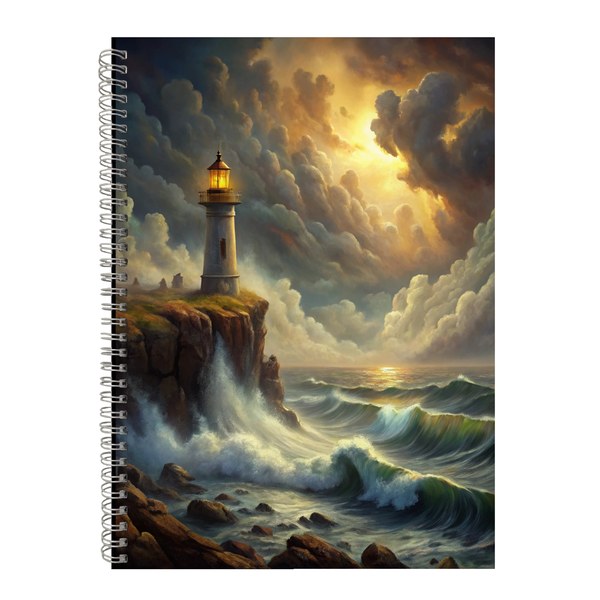Stormy Lighthouse 2 Gift Idea Writing Book Notepad Notebook A4 504
