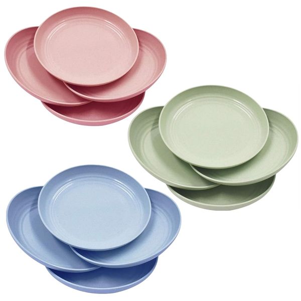 Garden Pastel Wheat Straw Plastic Plant Pot Drip Tray Saucer 15cm 12 Piece