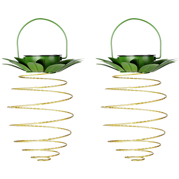 2 PIECES Outdoor Solar Hanging Lantern Lights, Waterproof Solar Pineapple Light