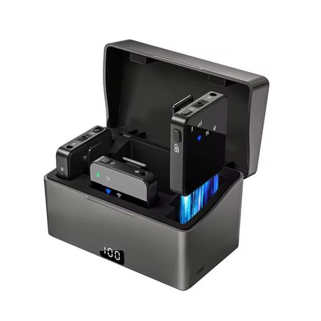 One Drag Two Type-C + iOS Wireless Lavalier Microphones-Mini Dual Mic Sets Image