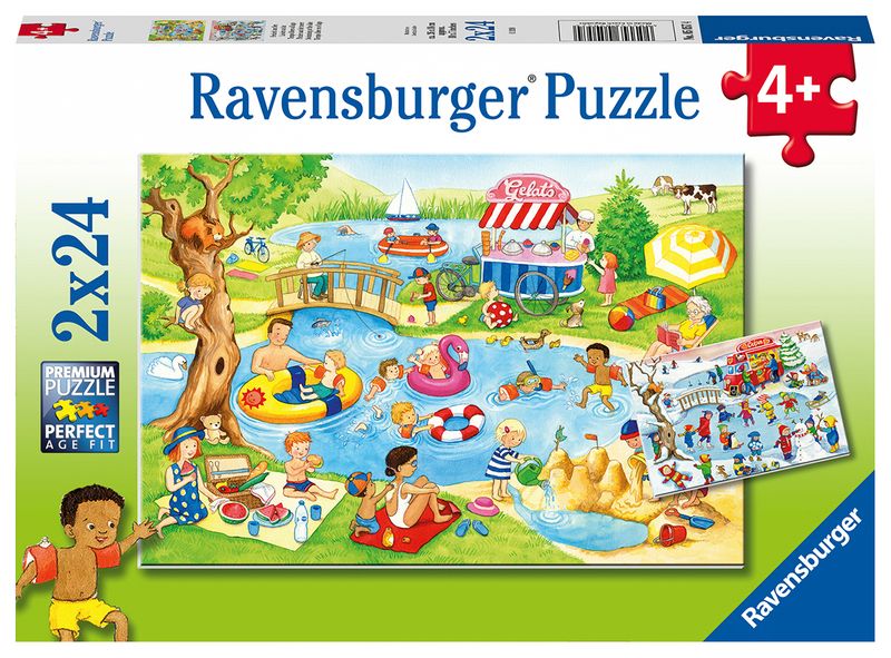 Ravensburger 2X24 Piece Puzzles-Swimming At The Lake