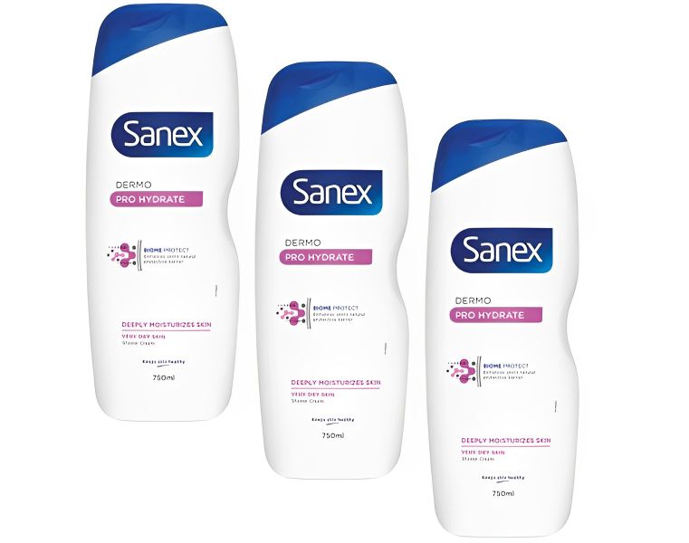 Sanex Dermo Pro Hydrate Shower Gel - Body Wash, Bulk Offer - 3 x 750ml