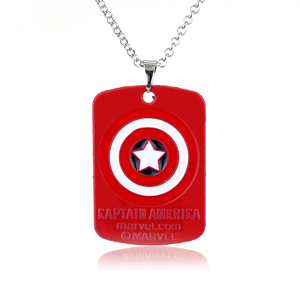 Marvel Officially Licensed Captain America Shield Chain Pendant Necklace