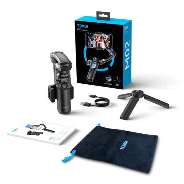 TOKQI M02 3-Axis Gimbal - 280g Payload w/ Remote Compatible with Phones