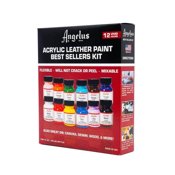 Angelus Acrylic Leather Paint Bestsellers 12 Kit