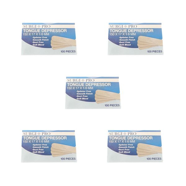 500 Piece Wooden Tongue Depressors - Waxing, Craft &amp; Clinical Use