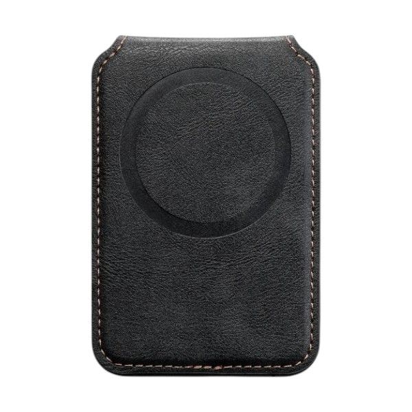 Magnetic PU Leather Wallet Card Holder - Black