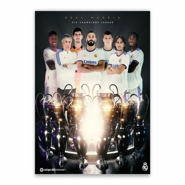Real Madrid 2022 Trophies Poster - A1