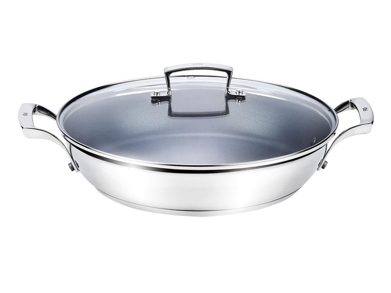 Stainless Steel Paella Pan with Glass Lid