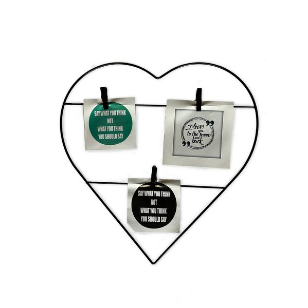 Heart Wire Wall Grid - Black - Picture Frame - Wall Decor